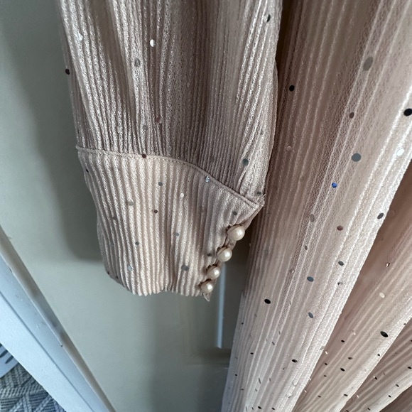 Long dress. Nude/tan color with sparkles. Worn for wedding. Size small. - Picture 3 of 3